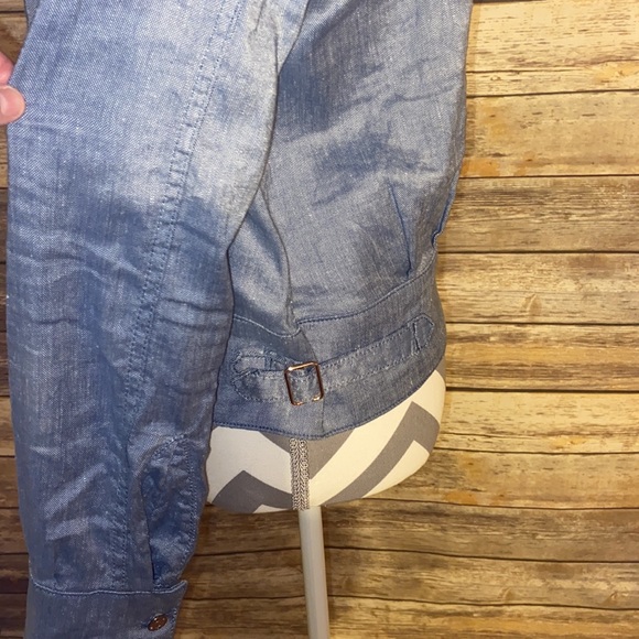 7 For All Mankind Chambray Zip Jacket - Picture 3 of 8